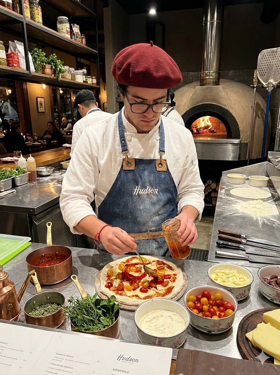 El fundador de TOTO preparando una pizza al horno de barro · El Talar